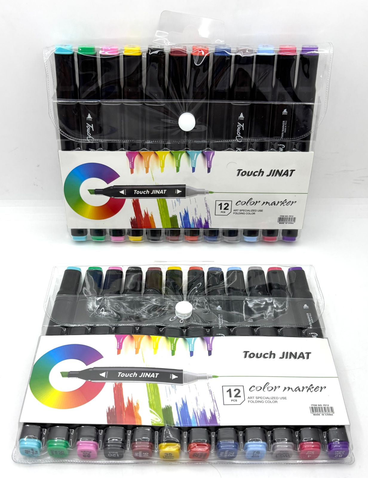 (PE12) SET DE 12 MARCADORES DOBLE PUNTA EN BLISTER