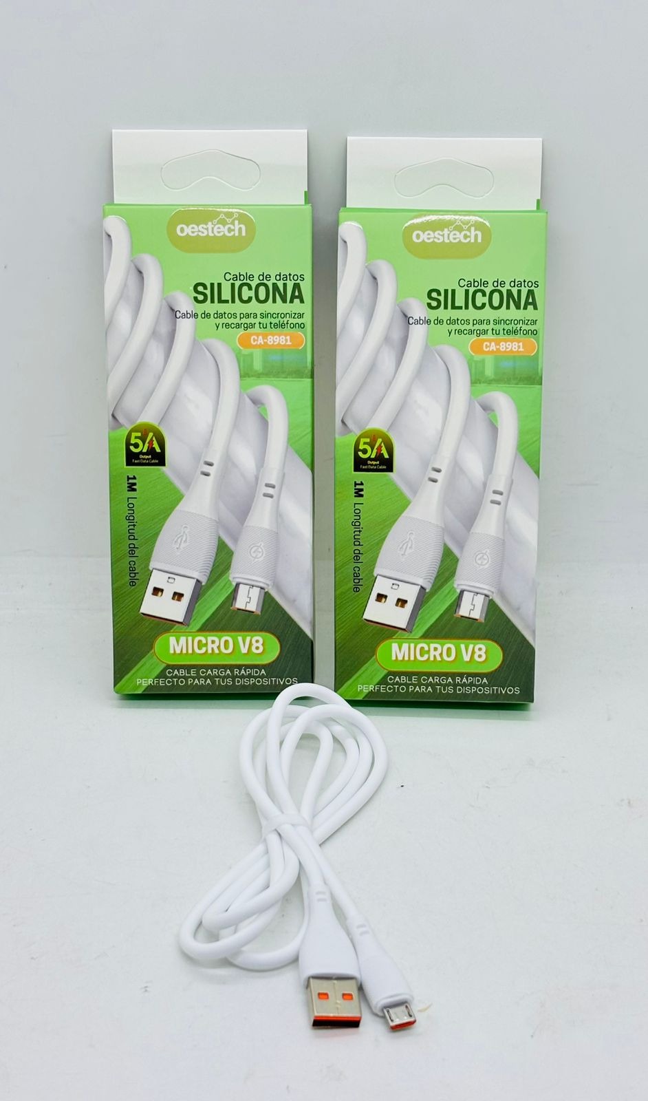 CABLE V8 5A SILICONA EN CAJITA (CA-8981) -  -  -  